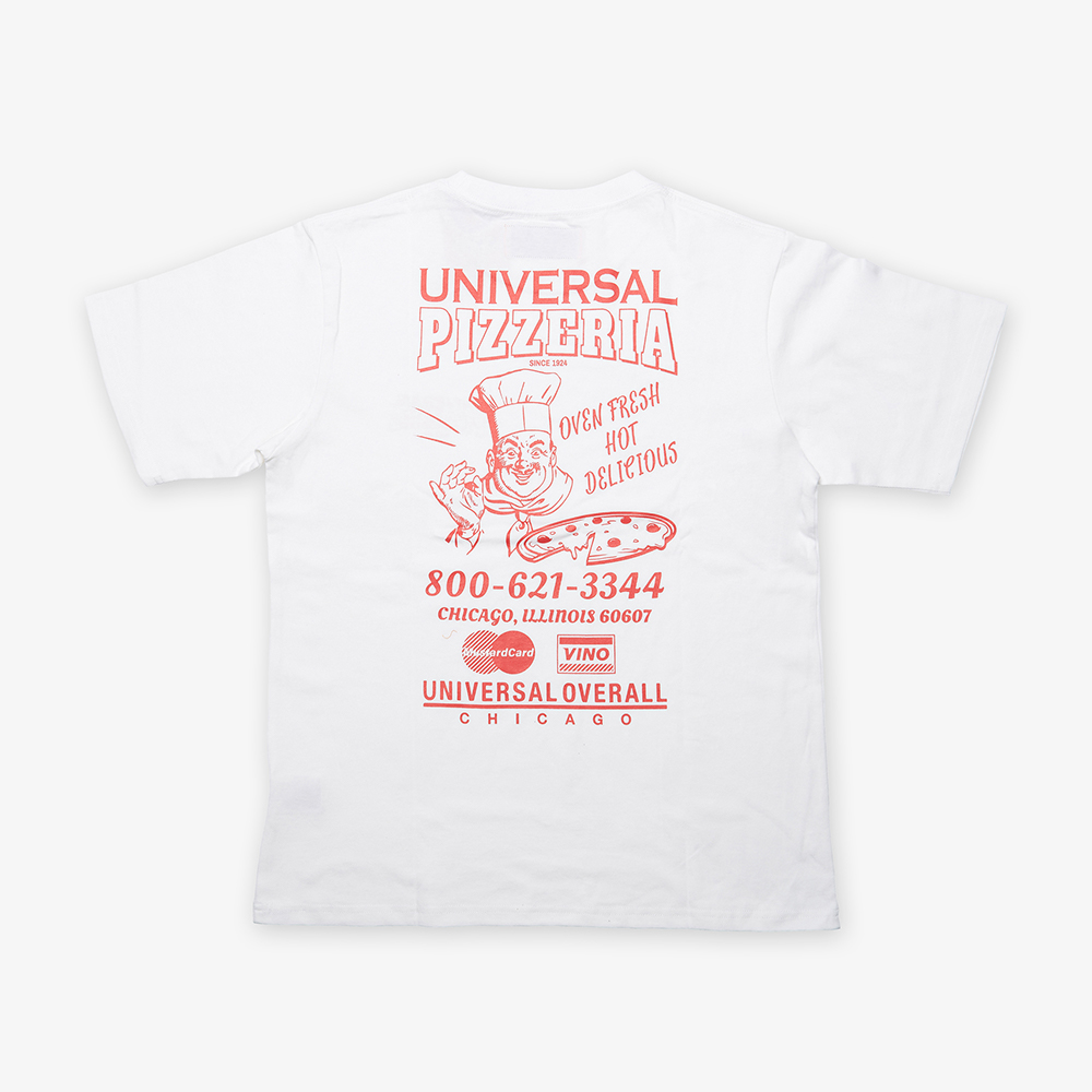 유니버셜 핏제리아 티셔츠 화이트